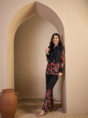 Printed Shirt Collar Neck Shirt With Trousers Co-Ords