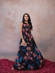 Floral Printed Top with Skirt