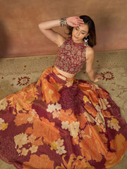 Floral Embroidered Top with Skirt