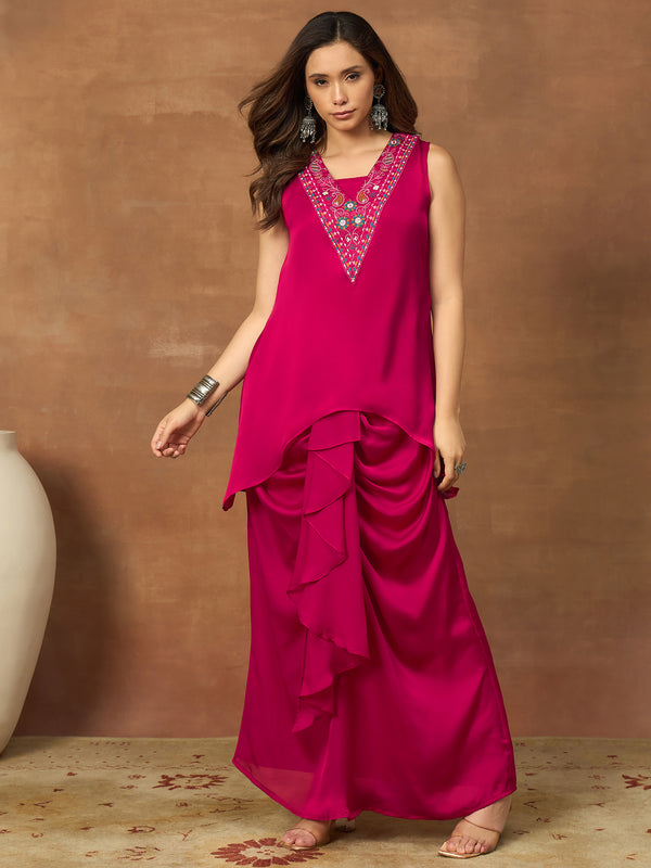Embroidered Tunic with Palazzos