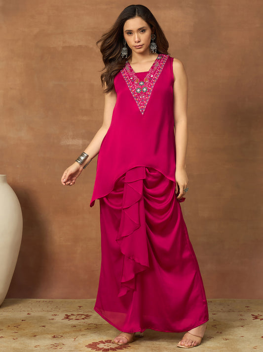 Embroidered Tunic with Palazzos