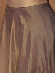 Silk Woven Design Top with Skirt