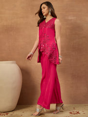 Floral Embroidered Top with Palazzos