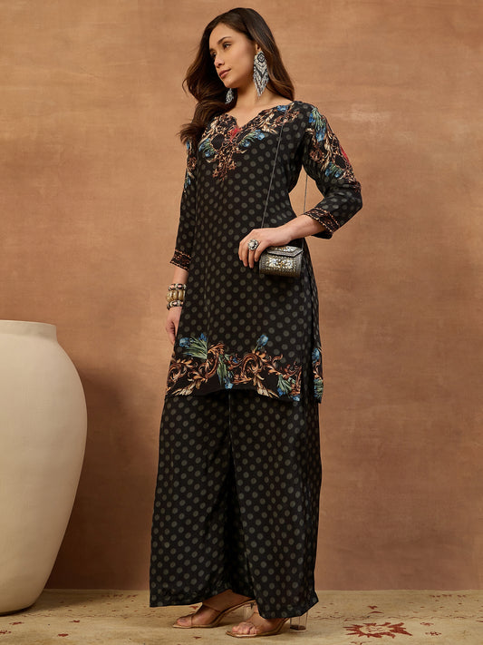Silk Printed Tunic with Palazzos