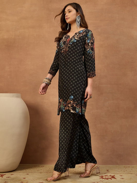 Silk Printed Tunic with Palazzos