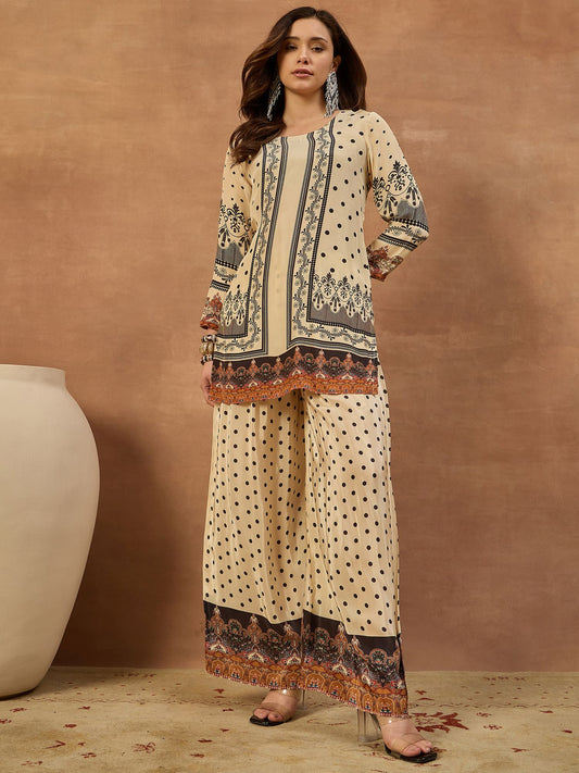 Silk Printed Tunic with Palazzos
