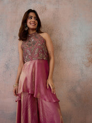 Organza Embellished Top with Trousers