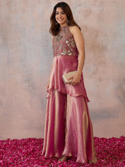Organza Embellished Top with Trousers