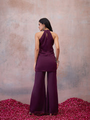 Floral Embroidered Top with Palazzos