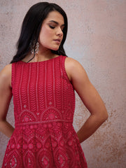 Women Ethnic Motifs Embroidered Regular Sequinned Kurta with Sharara