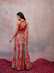 Embroidered Top with Skirt
