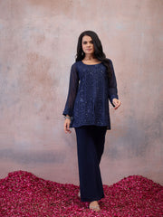 Floral Embellished Tunic with Palazzos