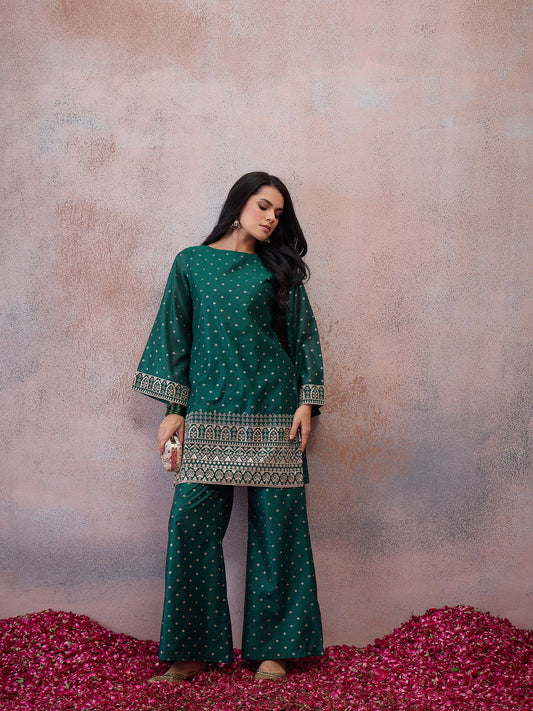 Chanderi Printed Tunic with Palazzos