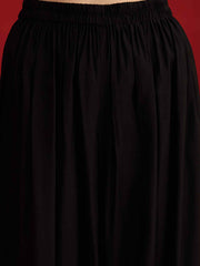 Silk Embroidered Top with Palazzos