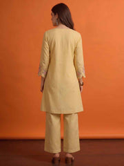 Floral Silk Embroidered Top with Palazzos