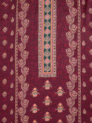 Floral Printed Silk Crepe Zari Unstitched Dress Material