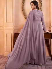 Lavender Embroidered Elevated Gown