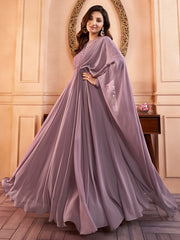 Lavender Embroidered Elevated Gown
