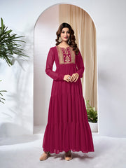 Embroidered Tiered Maxi Dress