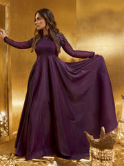 Embroidered A-Line Ethnic Maxi Dress