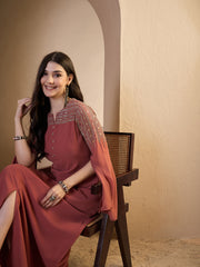 Women Ethnic Motifs Sequinned Embroidered Ethnic Dress