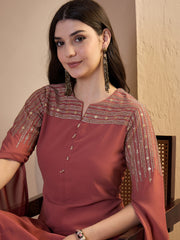 Women Ethnic Motifs Sequinned Embroidered Ethnic Dress