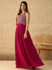 Embroidered Gown Maxi Ethnic Dresses