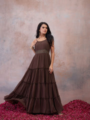 Shoulder Straps A-Line Maxi Dress