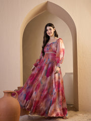 Printed Gown Maxi Ethnic Dresses