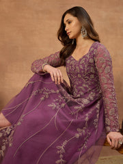 Embroidered Sweetheart Neck Gown Maxi Dress