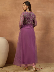 Embroidered Sweetheart Neck Gown Maxi Dress
