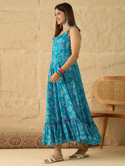 Embroidered Shoulder Straps Gown Maxi Dress