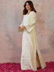 Embroidered Square Neck Maxi Ethnic Dresses