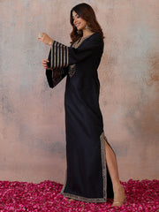 Embroidered V-Neck Kaftan Ethnic Dresses