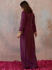Embroidered V-Neck Kaftan Ethnic Dresses