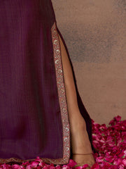 Embroidered V-Neck Kaftan Ethnic Dresses