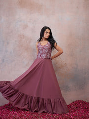 Embroidered Shoulder Straps A-Line Ethnic Dresses