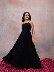 Shoulder Straps Maxi Dress With Jacket