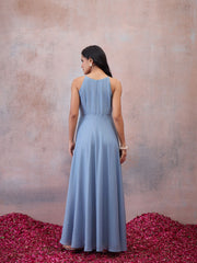 Printed Halter Neck Gown Ethnic Dresses