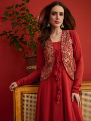 Embroidered Square Neck Maxi Dress