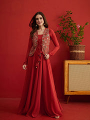 Embroidered Square Neck Maxi Dress