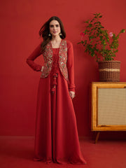 Embroidered Square Neck Maxi Dress