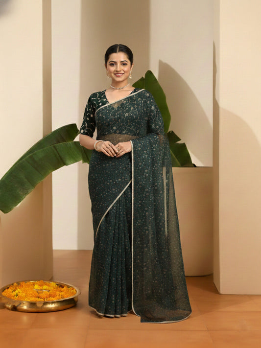 Ethnic Motifs Organza Saree