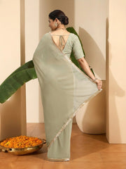 Sequinned Poly Georgette Saree