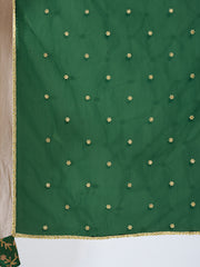Embroidered Thread Work Semi-Stitched Lehenga & Blouse With Dupatta