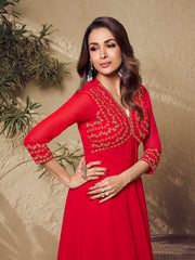 Embroidered V Neck Top With Palazzo