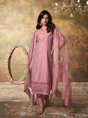Women Abstract Printed and Sequinned Embroidered Kurta Set with Dupatta