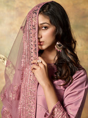 Women Abstract Printed and Sequinned Embroidered Kurta Set with Dupatta