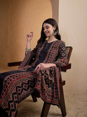 Women Ethnic Motifs Printed Regular Silk Crepe Kurta with Palazzos & With Dupatta