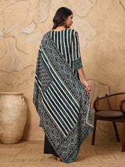 Women Ethnic Motifs Printed Regular Silk Crepe Kurta with Palazzos & With Dupatta